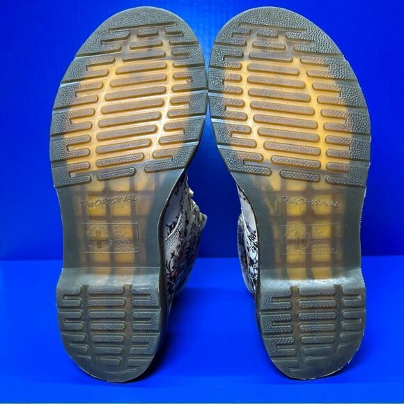 Dr. Martens Womens Beckett 'Wild Rose' Beige Canvas Boots 7 - Picture 8 of 13